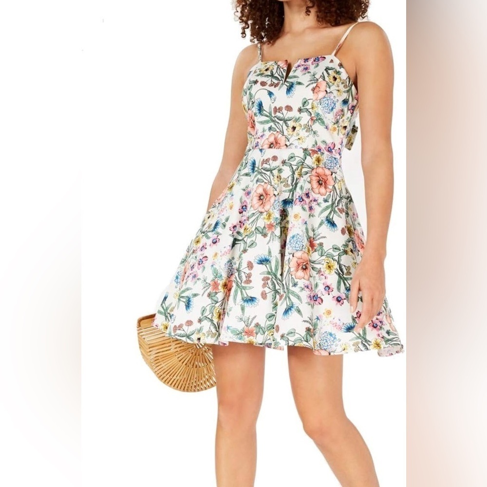 Trixxi Women’s Spaghetti Strap Square Neck Fit & Flare Party Dress Size 7 NWT